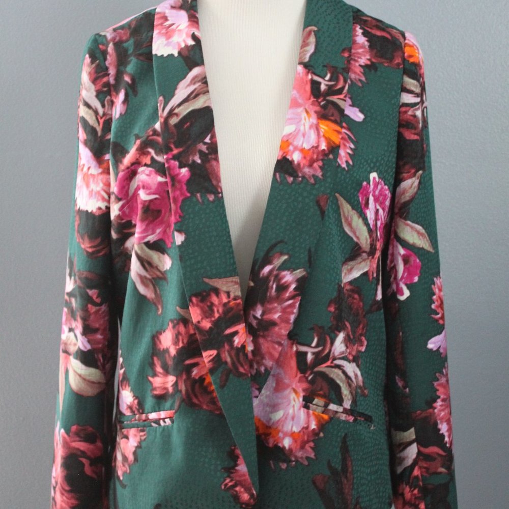 Cartonnier Floral Blazer in Green and Pink